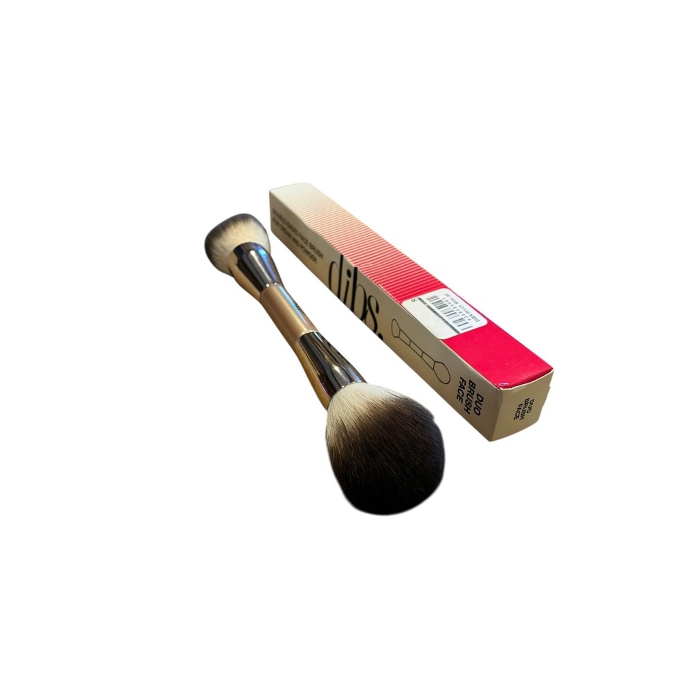 DIBS Beauty Duo Brush Face Double Ended Powder Blush Makeup Brush